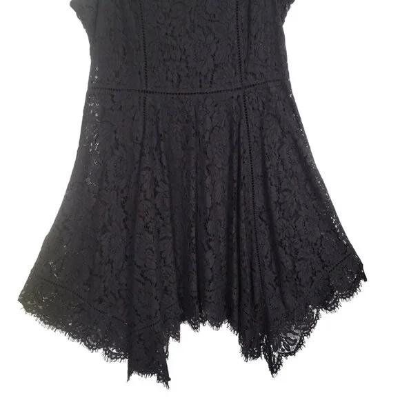Isaac Mizrahi Live! Size XL Dress Lace WhimsiGoth Witchy Handkerchief Hem Flared - Picture 4 of 11
